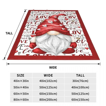 Christmas Gnome Knitted Blanket Valentine Love New Year Flannel Throw Blankets Summer Air Conditioning Lightweight Bedspreads