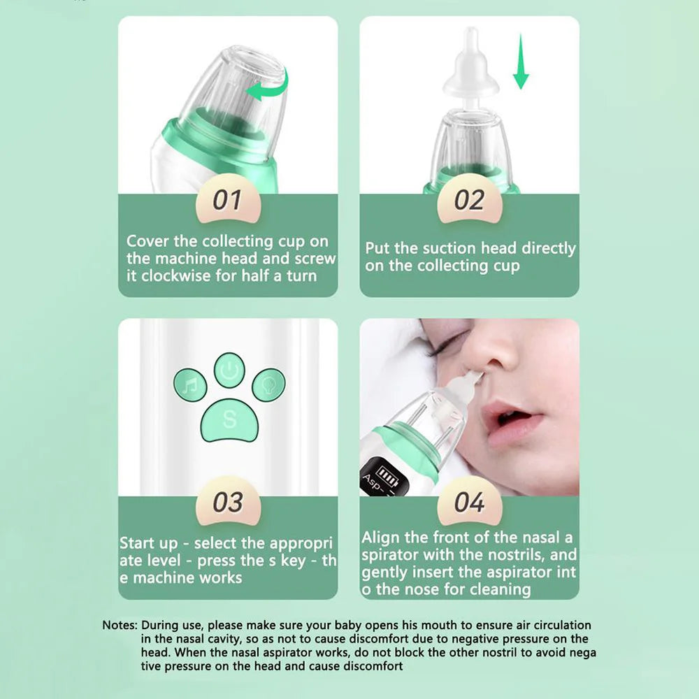 Dr.isla Baby Nose Cleaner Silicone Adjustable Suction Electric Child Nasal Aspirator Safety Convenient Low Noise