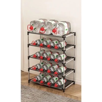 Fashion shoe rack metal simple shoe rack shoe storage rack bracket space saving living room black shoe rack