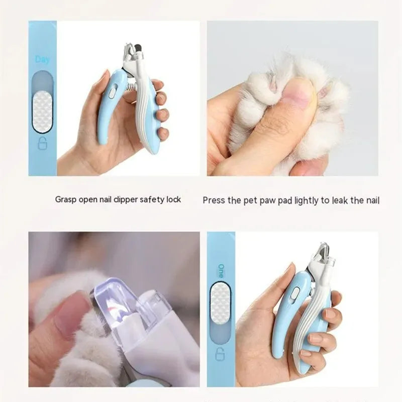 Pet Nail Clippers Dog Cat Nail Trimmer Labor-Saving Nail Clipper Convenient LED Electric Nail Grinder Dog Grooming Pet Scissors