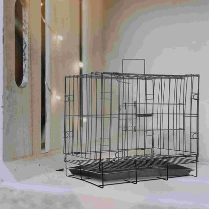 Folding Dog Cage Metal Crate Protection House Guinea Pig Iron Wire Pet Kennel Shelter