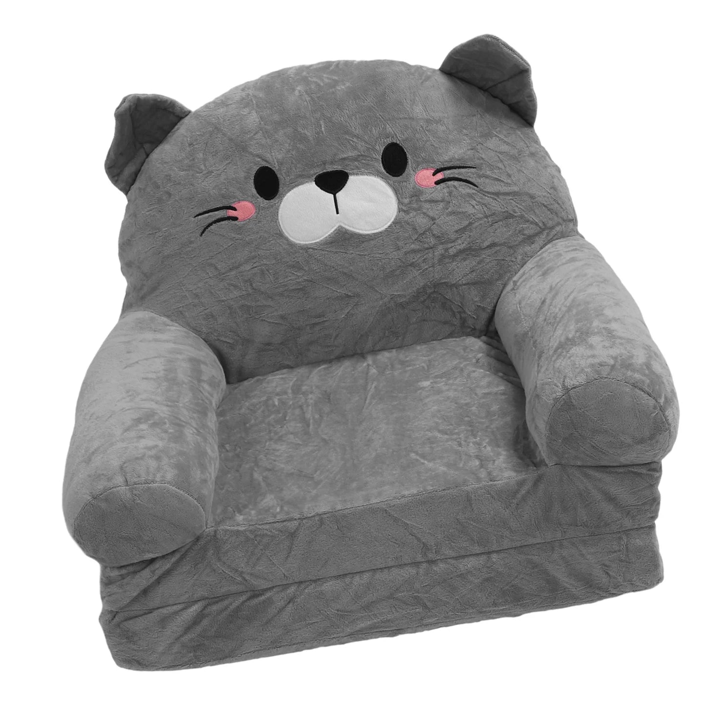 Folding Lazy Sofa Plush Toddler Chair Cute Cat Seat Cushion Soft Bean Bag For Home Office