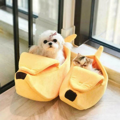 Banana Cat Bed House Funny Cute Cozy Cat Mat Beds Warm Durable Portable Pet Basket Kennel Dog Cushion Cat Supplies Multicolor