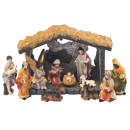 Scene of the Birth of Jesus Statue Set, Nativity Manger, Resin Crafts, Home Ornament Figures, Christmas Decoration