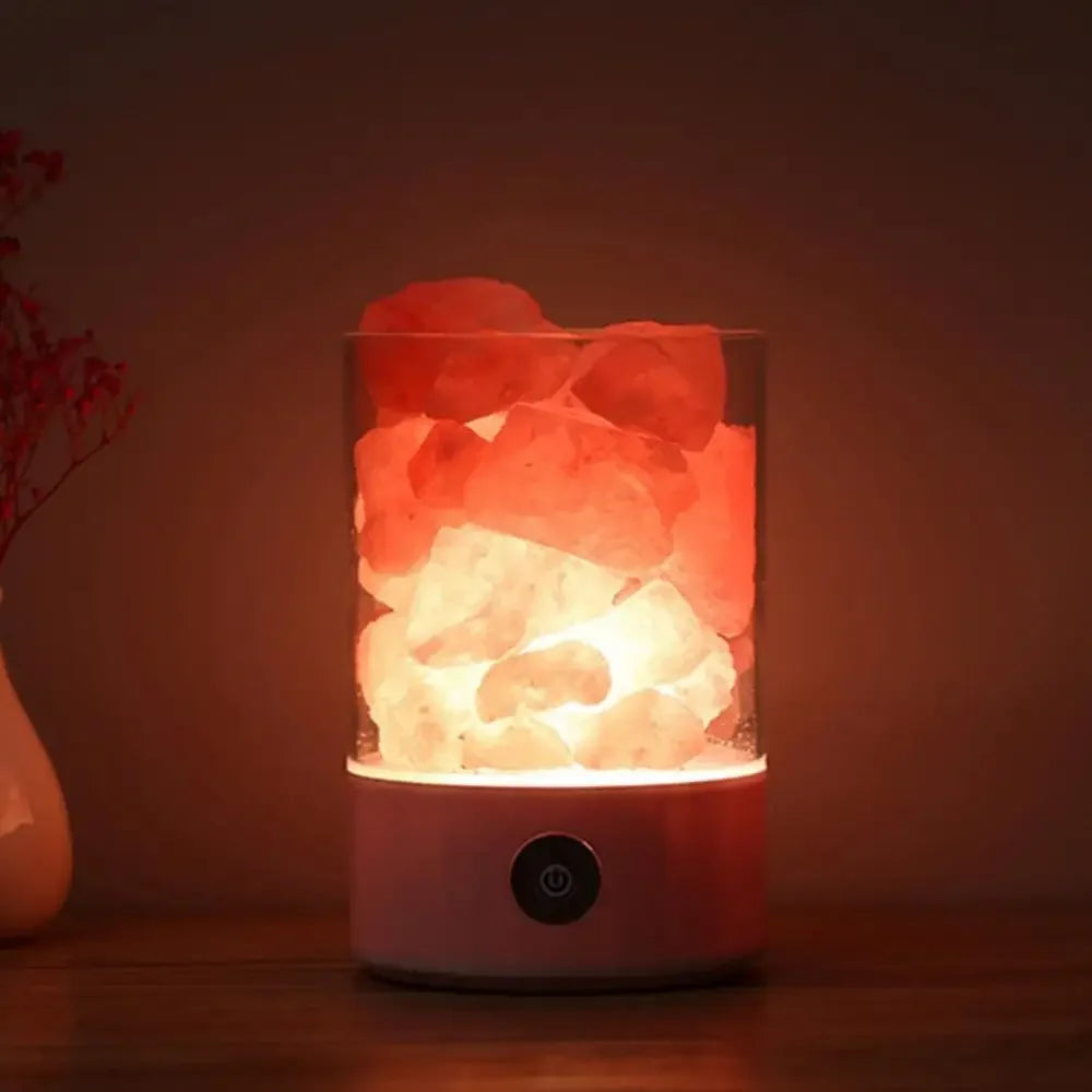 Salt Lamp Himalayan Crystal Salt Stone Night Light Lamp Negative Ion Air Purification Sleep Aid Square Round Lamp