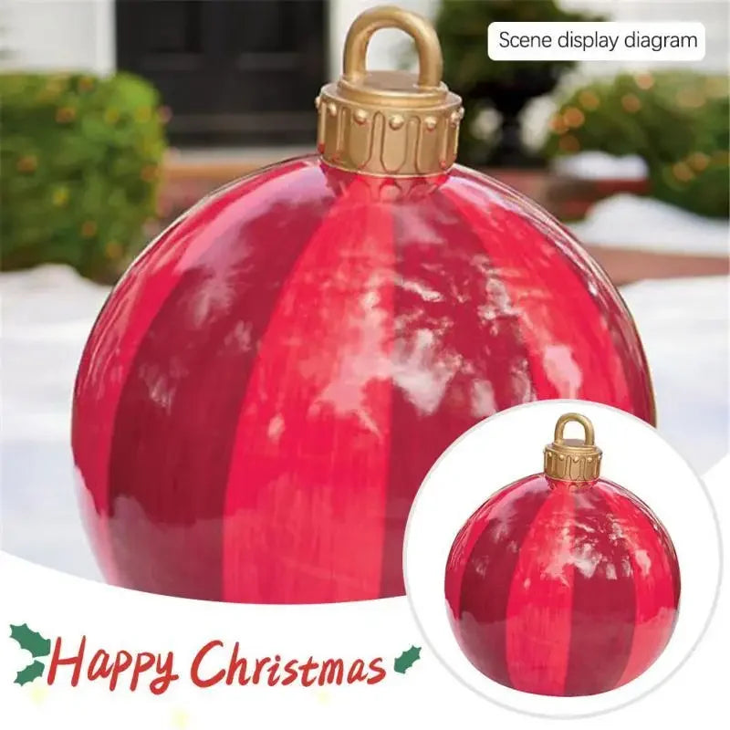 Outdoor Christmas Inflatable Decorated Ball 60cm Giant Big Large Balls Xmas Tree Decorations Toy Ball without Light Ornament