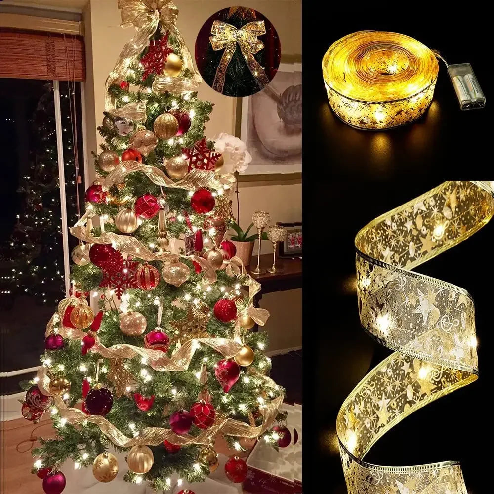 Fairy Light Christmas Decoration for Home, Christmas Tree Ornaments Decor String LED Noel Happy New Year