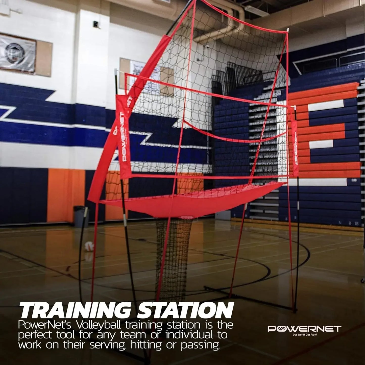 Volleyball Practice Net Station, 8 ft Wide by 11 ft High, Ball Return, Great for Hitting and Serving Drills, Perfect fo