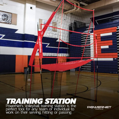 Volleyball Practice Net Station, 8 ft Wide by 11 ft High, Ball Return, Great for Hitting and Serving Drills, Perfect fo