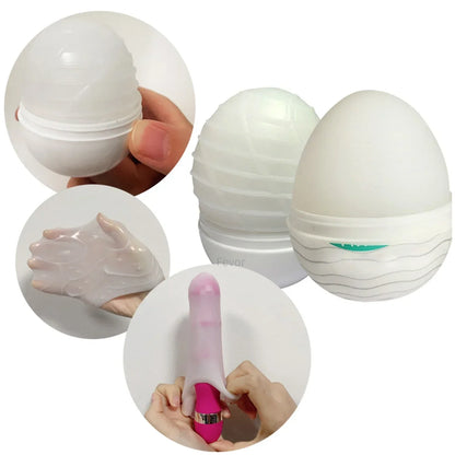 Male Pocket Pussy Masturbation Eggs Portable Stimulating Penis Massager Silicone Stretchable Masturbator Adult Sex Toys for Men