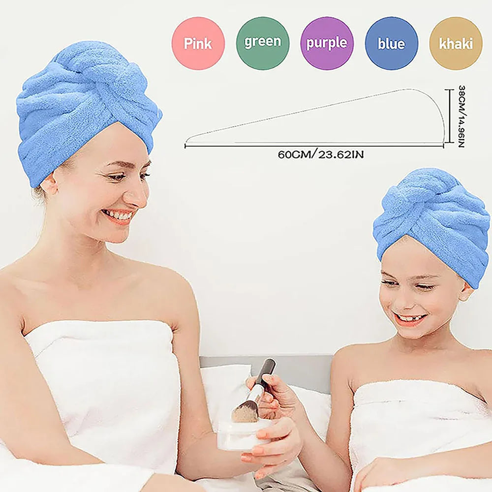 Women Long Hair Quick-Dry Hair Towel Soft Microfiber Towels Shower Cap Towel Bath Hats for Women Dry Hair Cap Lady Turban Head