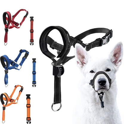 Quick-release Dog Muzzle for Dog Head Halter Muzzle with Safety Strap Anti-biting Dog Muzzle To Stop Dog Pulling on the Leash