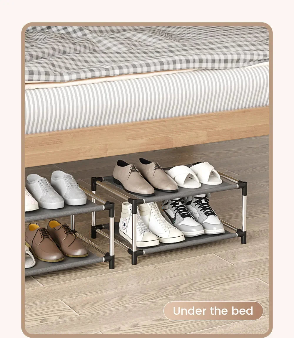 Fashion shoe rack metal simple shoe rack shoe storage rack bracket space saving living room black shoe rack