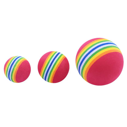 Pet Rainbow Ball Colorful Balls Cat Toy Balls EVA Foam Cotton Balls Pet Toy Balls Small Dog Supplies