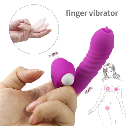 Finger Sleeve Vibrator Female Masturbator Clit Stimulate Tongue Licking Massager Erotic Exotic Accessories Sex Toys For Women 18