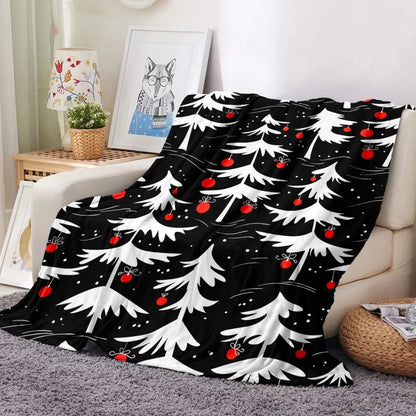 Coral Blanket Christmas Print Lightweight Hugging Flannel Blanket Throw Rug Sofas Soft Plush Beds Sheet Blankets Naps Home Cover