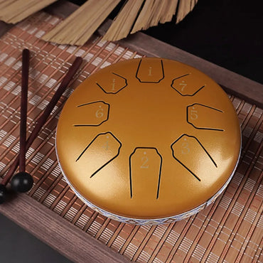 Tongue Drum 6 Inch 8 Tone Mini Ethereal Drums Children Steel Hand Drums Yoga Meditation Professional Percussion Instruments Gift