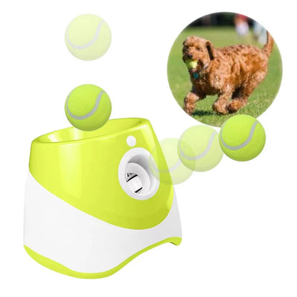 Dog Tennis Launcher Automatic Pet Dogs Chase Toy Mini Tennis Throwing Pinball Machine Fun Interactive Throw Rechargable Catapult