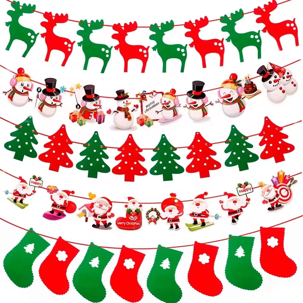 Christmas Banner Garland Merry Christmas Decorations for Home Christmas Ornaments.