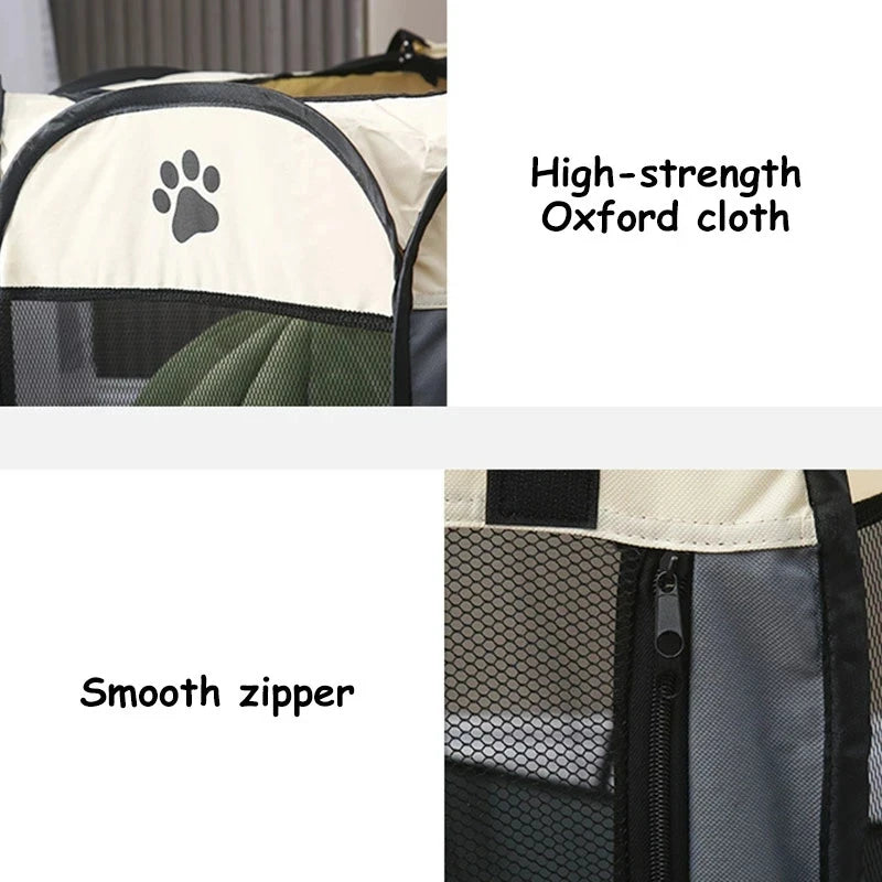 CAWAYI KENNEL Waterproof Eight-sided Cage Pet Delivery Room Removable Washable Folding Fence Oxford Waterproof Dog Tent Fences