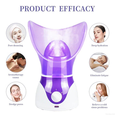 Multi-function Facial Steamer Humidifier Sprayer Moisturizing  Beauty SkinCare Deep Cleanse SPA Nano Ionic Hot Mist Face Steamer