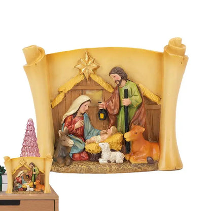 Nativity Scene Figures Nativity Figurines Decorations Nativity Set Desktop Figure Classic Nativity Scene Christmas Table Decor