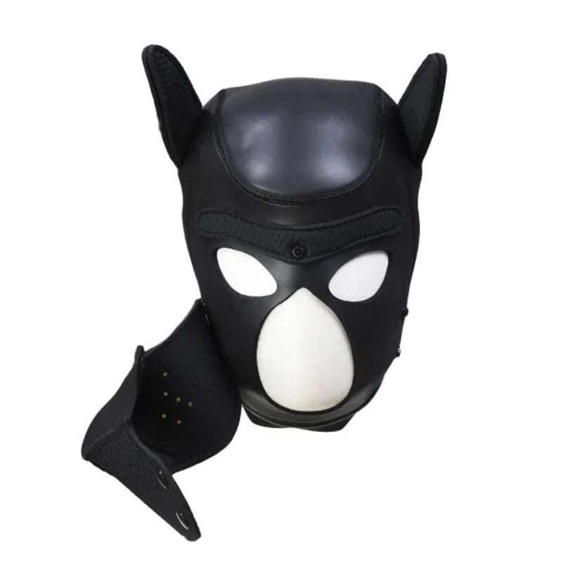 Detachable Mouth Gag Hood, Puppy Play Mask, BDSM Bondage Fetish Toys for Women Men