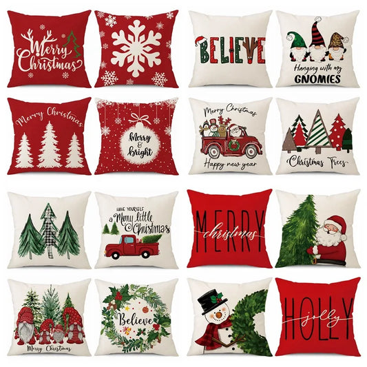 Merry Christmas Cushion Cover Pillowcase Christmas Decorations for Home Ornament Christmas Decor