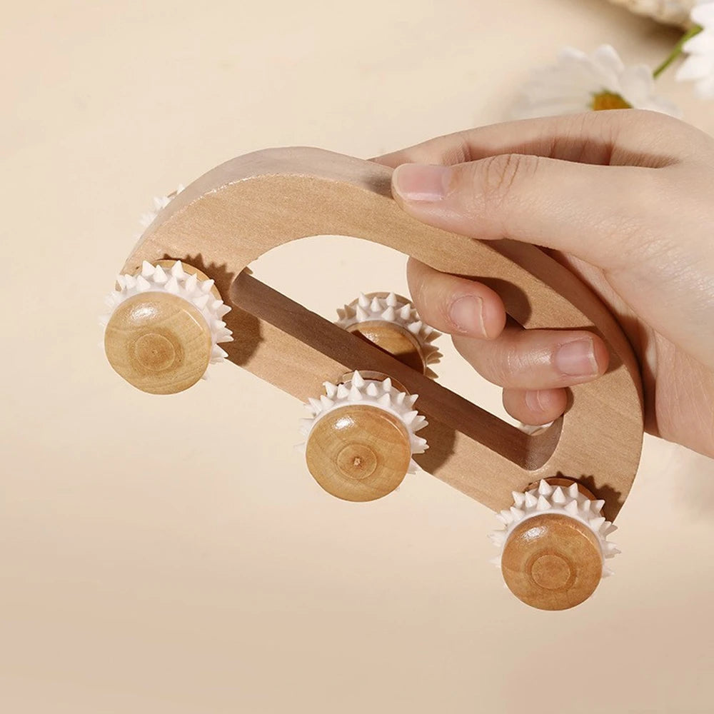 1 Pcs Wooden Massage Roller Tool, Manual Wooden Massager, Wood Back Massage Roller for Neck Leg Back Deep Tissue Muscle Massager