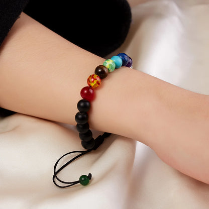 7 Chakra Reiki Healing Stone Bracelet For Women Men Yoga Meditation Jewelry Handmade Woven Natural Crystal Beads Bracelet Bangle