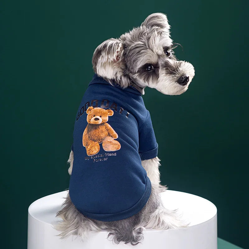 Dogs Winter Cute Clothes Puppy Warm Pullover Sweatshirt Bear Pattern Pet Jacket for Small Medium Dog Cat Coats Chihuahua Costume