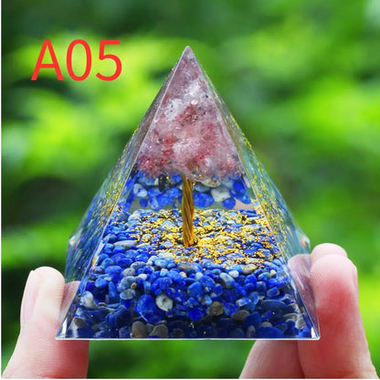 Crystals Stone Orgone Pyramid Energy Generator Natural Amethyst Peridot Reiki Chakra Meditation Tool Room Decor Christmas Gifts