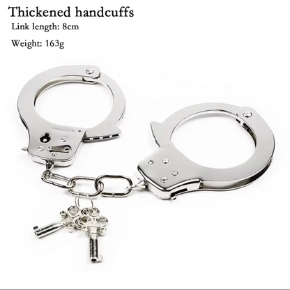 Stainless Steel Handcuffs BDSM Bondage Set Adjustable Metal Ankle Cuffs Chain Fetish Restraints Sex Toys For Couples