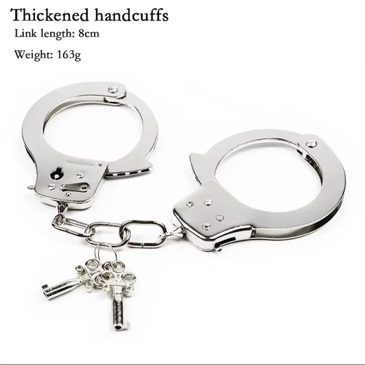 Stainless Steel Handcuffs BDSM Bondage Set Adjustable Metal Ankle Cuffs Chain Fetish Restraints Sex Toys For Couples