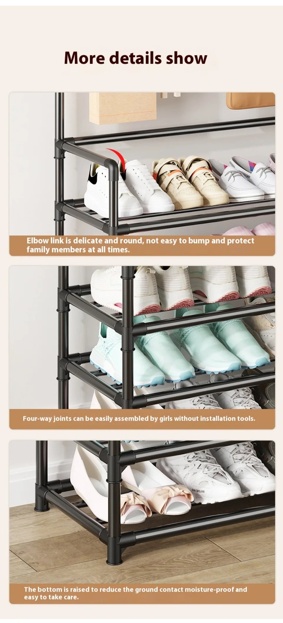 Clothes Hat Hangers Shoe Rack Multi-ayer Shoe Rack Simple Floor Shoes and Hat Racks Load-bearing Living Room Organizer Shelf