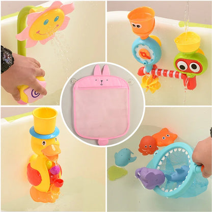 Dinosaur Animal Baby Bath Toys Organizer Kids Tidy Storage Suction Bathroom Bathtub Doll Hanging Bag Basket Mesh Bag Water Toys