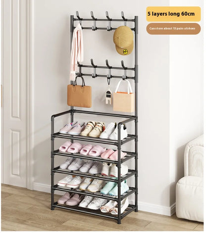 Clothes Hat Hangers Shoe Rack Multi-ayer Shoe Rack Simple Floor Shoes and Hat Racks Load-bearing Living Room Organizer Shelf