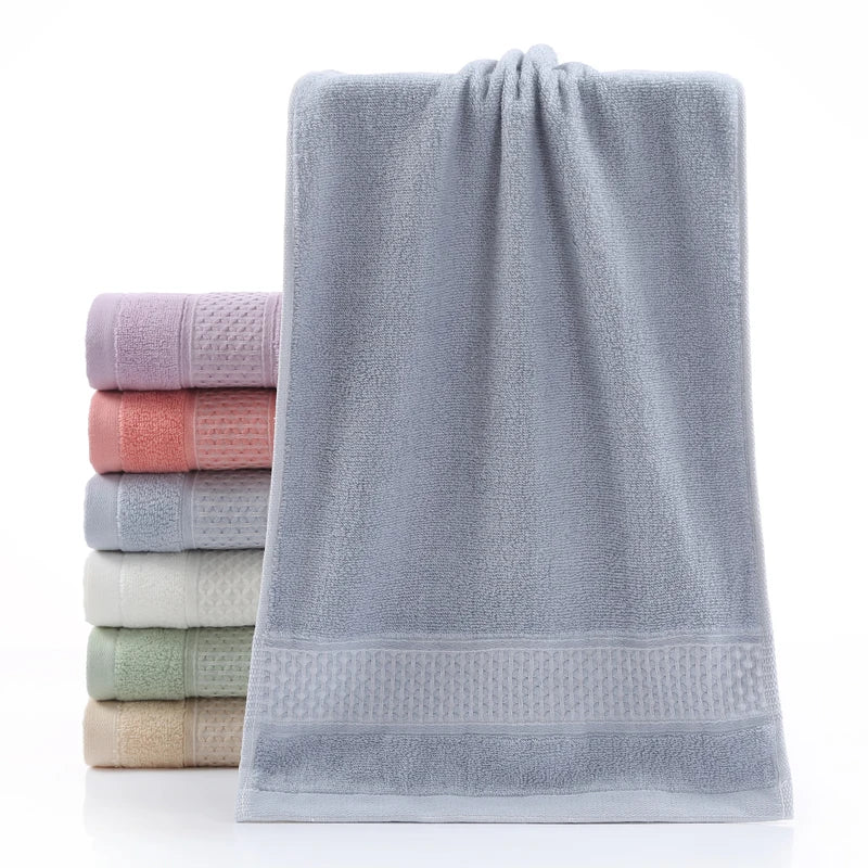 Bath Towel Washcloth Cotton Towel Solid Color Soft Absorbent Towels Multipurpose Use For Hotel Bathroom