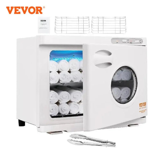 VEVOR Hot Towel Warmer 8/23L Large Capacity with See Through Window 2-in-1 Quick All-round Heating for Facials SPA Massage Salon