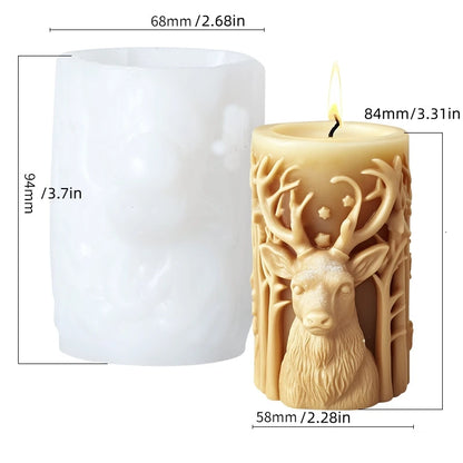 Christmas tree carving pattern candle reindeer, snowflake, Elk candle Christmas gifts