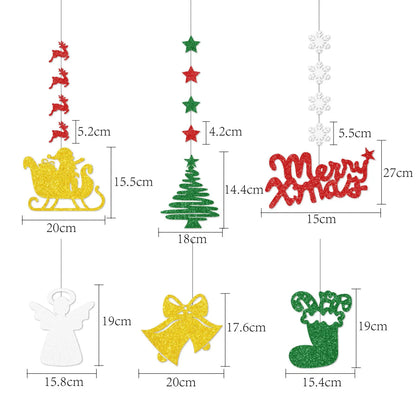 Christmas Hanging Banner Garland Bunting Santa Claus Snowflakes Flag Banner Merry Christmas Party Decoration Gift