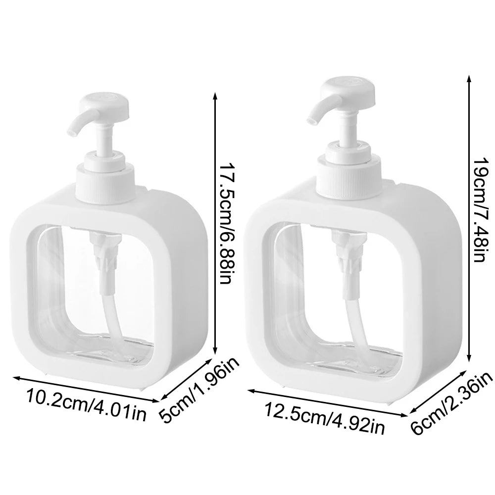 A large-capacity soap dispenser bottle, transparent visible plastic press bottle, suitable for travel, kitchen, bathroom