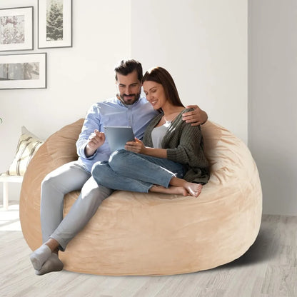 Bean Bag Chair 3Ft Luxurious Velvet Ultra Soft Fur with High-Rebound Memory Foam for Adults Plush Lazy Sofa with Fluffy