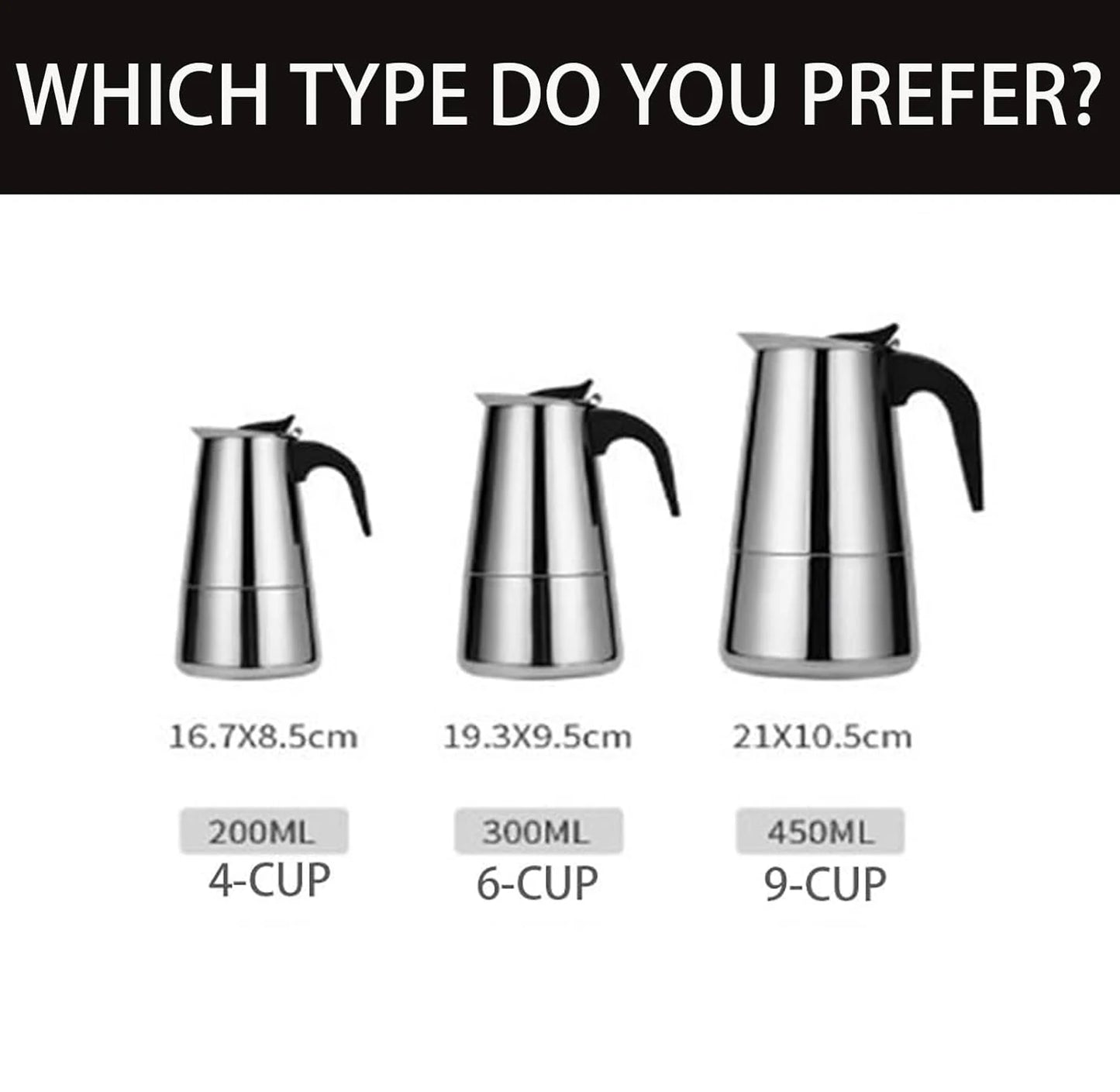 4/6/9 Cups Moka Pot Caffe Machine Espresso Cups Coffee Makers Latte Percolator Stove Top Moka Coffee Maker