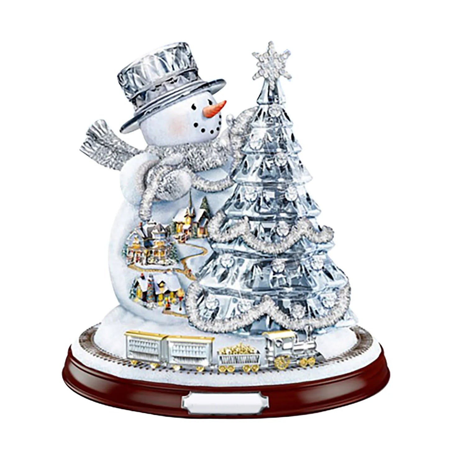 Christmas Tree Rotating Sculpture Train Decorations Paste Window Paste Stickers