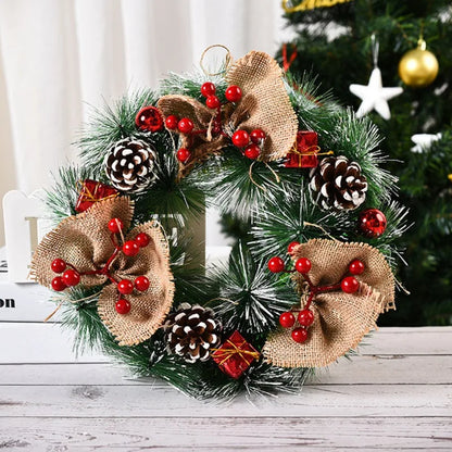 Christmas Holiday Art Wreath Decorative Simulation Door Wreath Christmas Decorations for Window Christmas Pendant