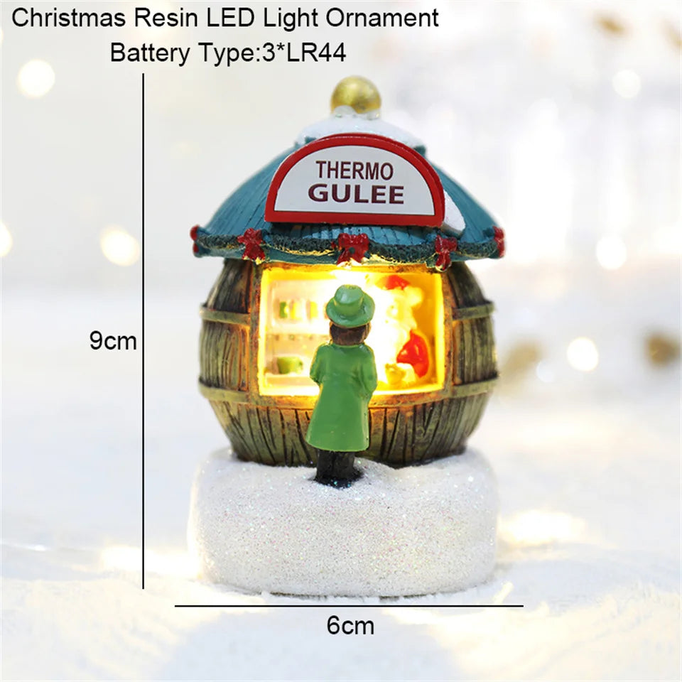 Snowman Santa Claus Hot Air Balloon Christmas LED Light Cabin Decoration Christmas Glowing Ornaments Christmas Decorations