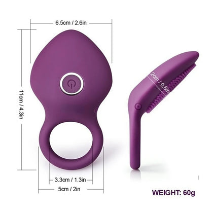 Clitoris Stimulator Penis Ring Vibrating G-Spot Delay Lick Vagina Orgasm Lock Fine Vibrating Cock Ring Sex Toys For Couple Rings