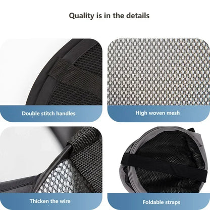 Folding Popup Laundry Baskets Home Mesh High Capacity Washable Dirty Clothes Toys Dolls Storage Bathroom Hamper Bag Side Pockets