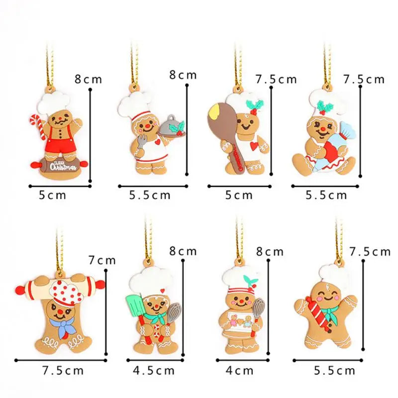 Gingerbread Man Ornaments Xmas Tree Hanging Pendant Christmas Decorations for Home New Year Gift l